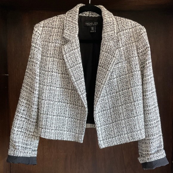 Rachel Zoe Tweed Cropped Career Jacket - Picture 5 of 15